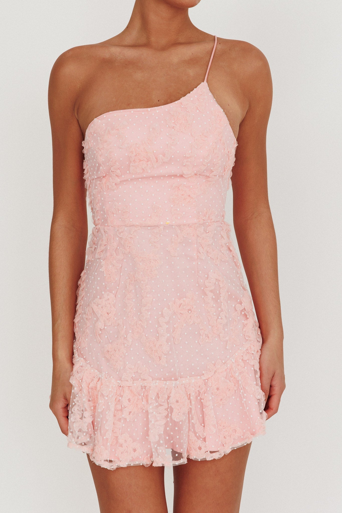 Abito monospalla decorato Lilah Blush