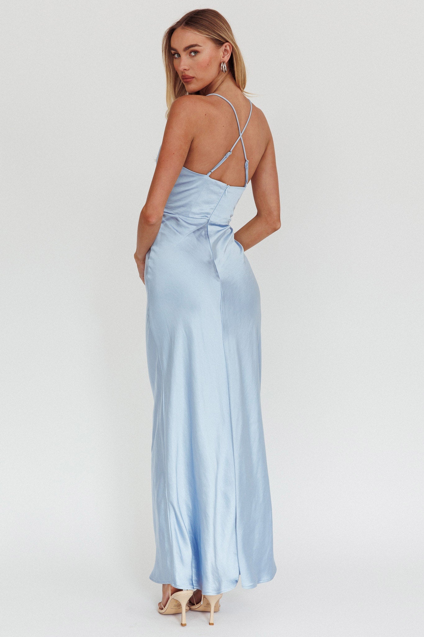 Abito lungo con bordi in pizzo Summer Of Love blu