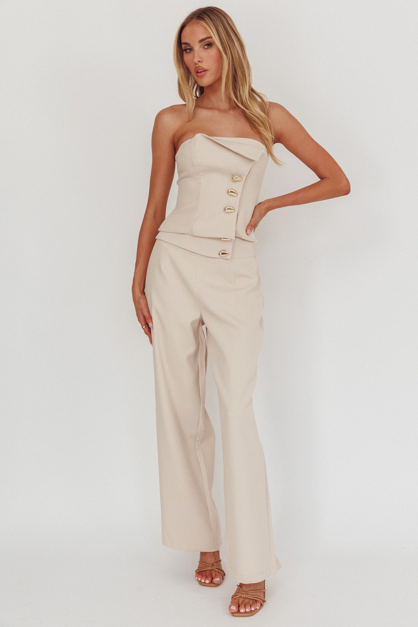 Pantaloni decorativi Ishani Hardware Beige