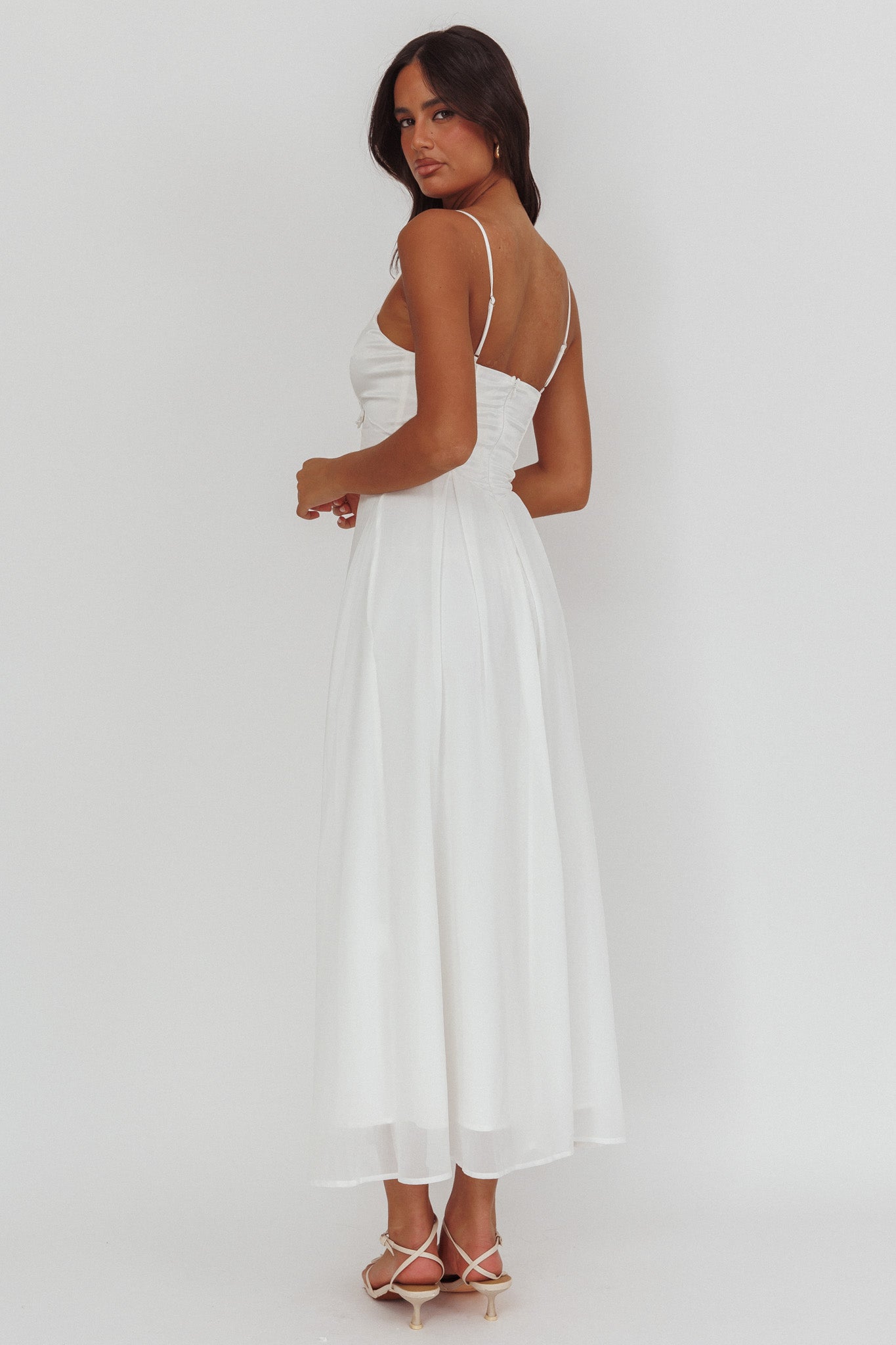 Abito Lora Cami Strap Butterfly bianco