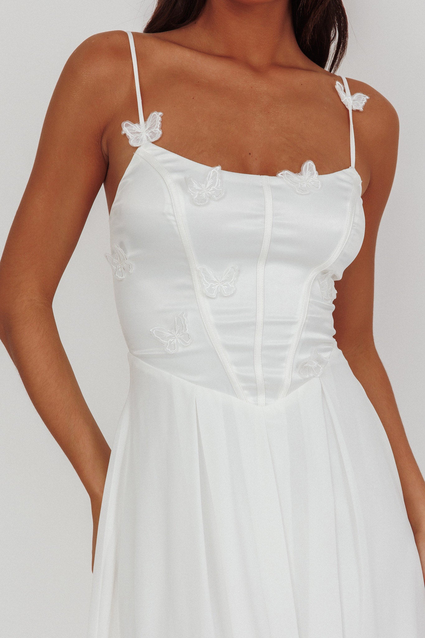 Abito Lora Cami Strap Butterfly bianco