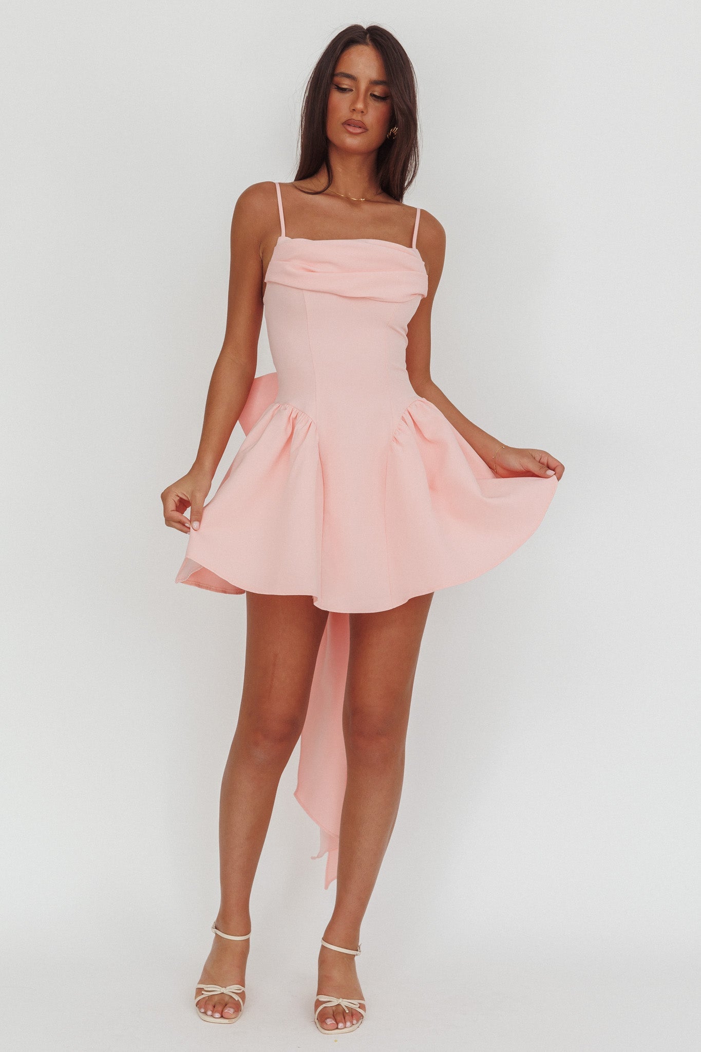 Mini abito oversize con fiocco posteriore Wilder rosa
