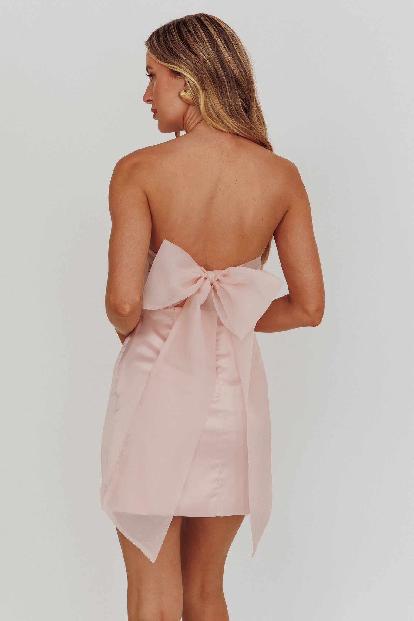 Mini abito con fiocco posteriore Always And Forever Blush