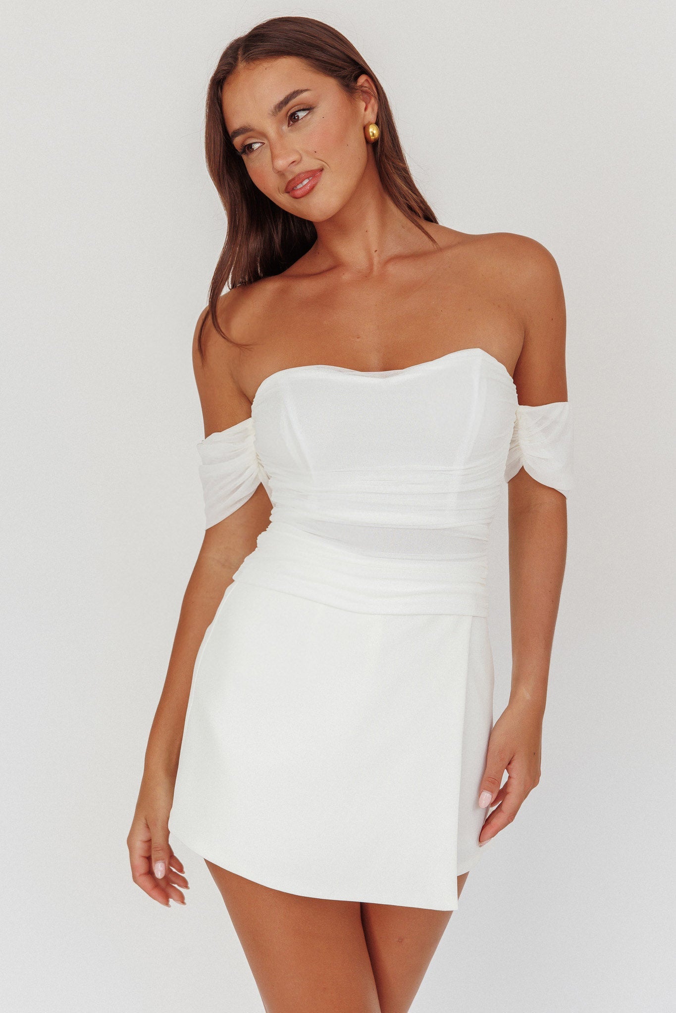 Top bianco con spalle scoperte Melonie