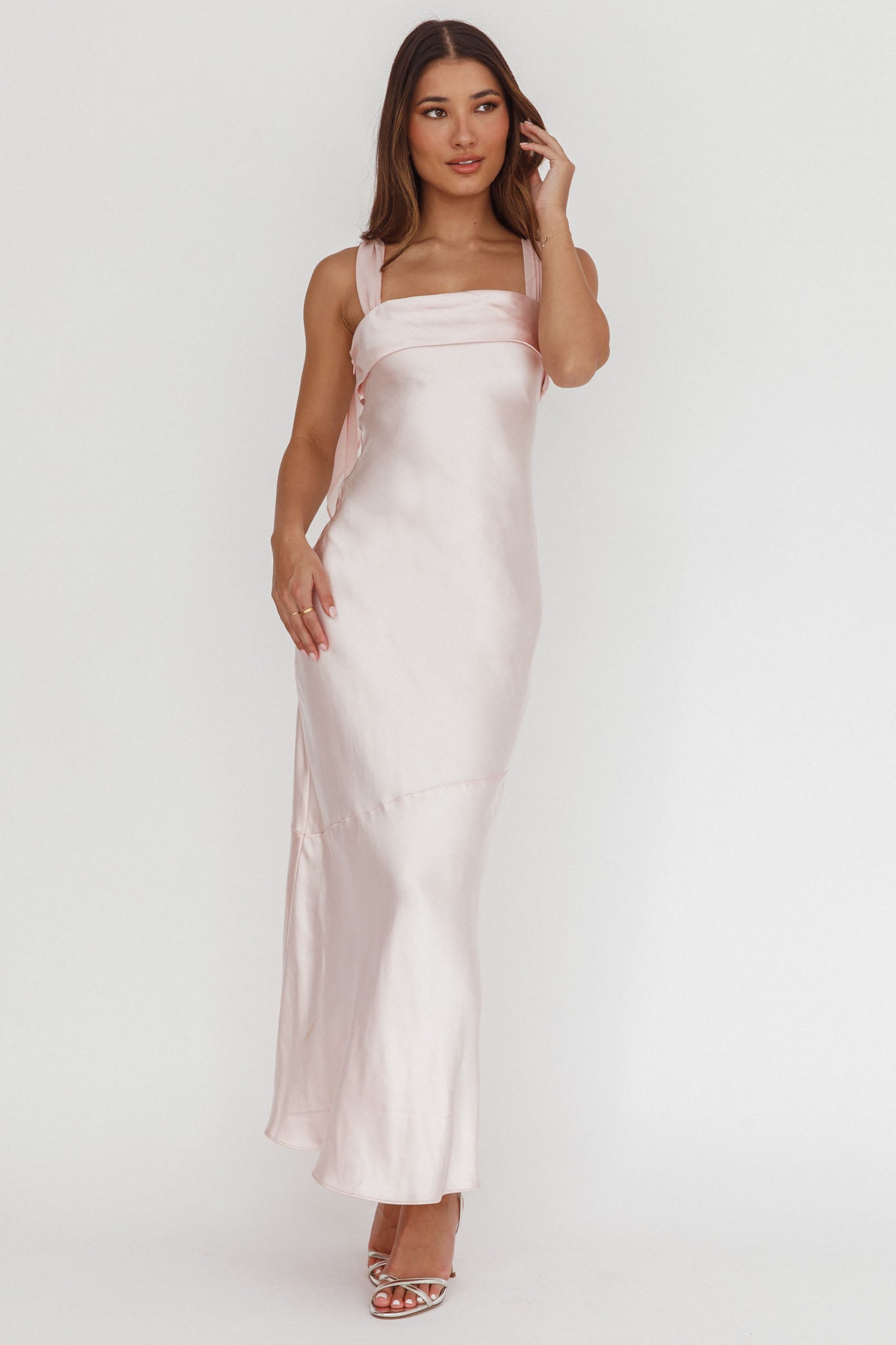 Abito midi con fascia sulle spalle Carmel Blush