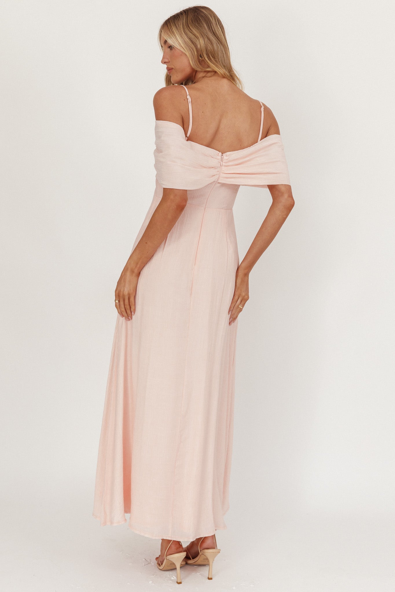 Lillibet Abito midi con fiocco e busto annodato rosa