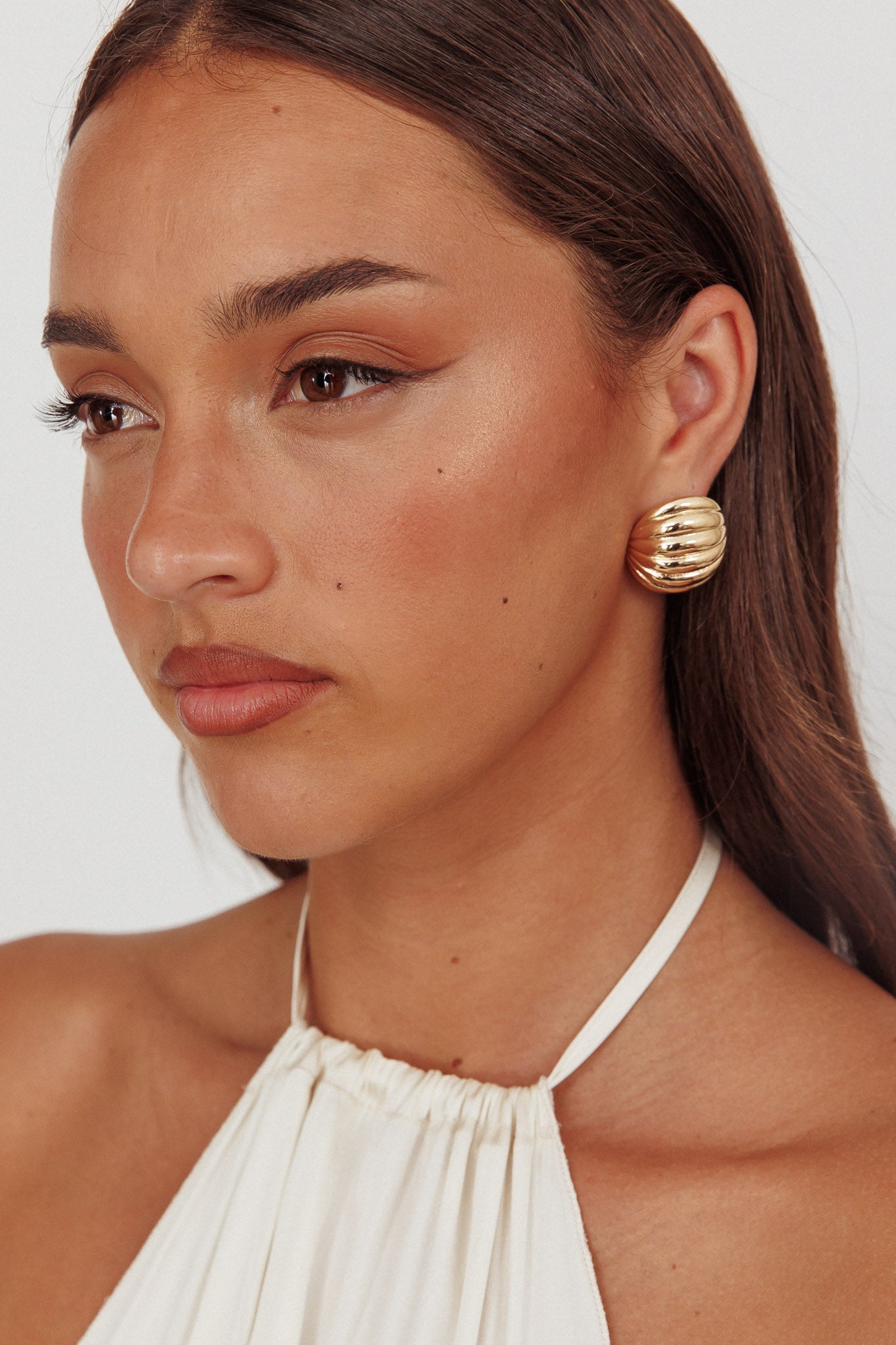Orecchini Shelly Ribbed Curve in oro