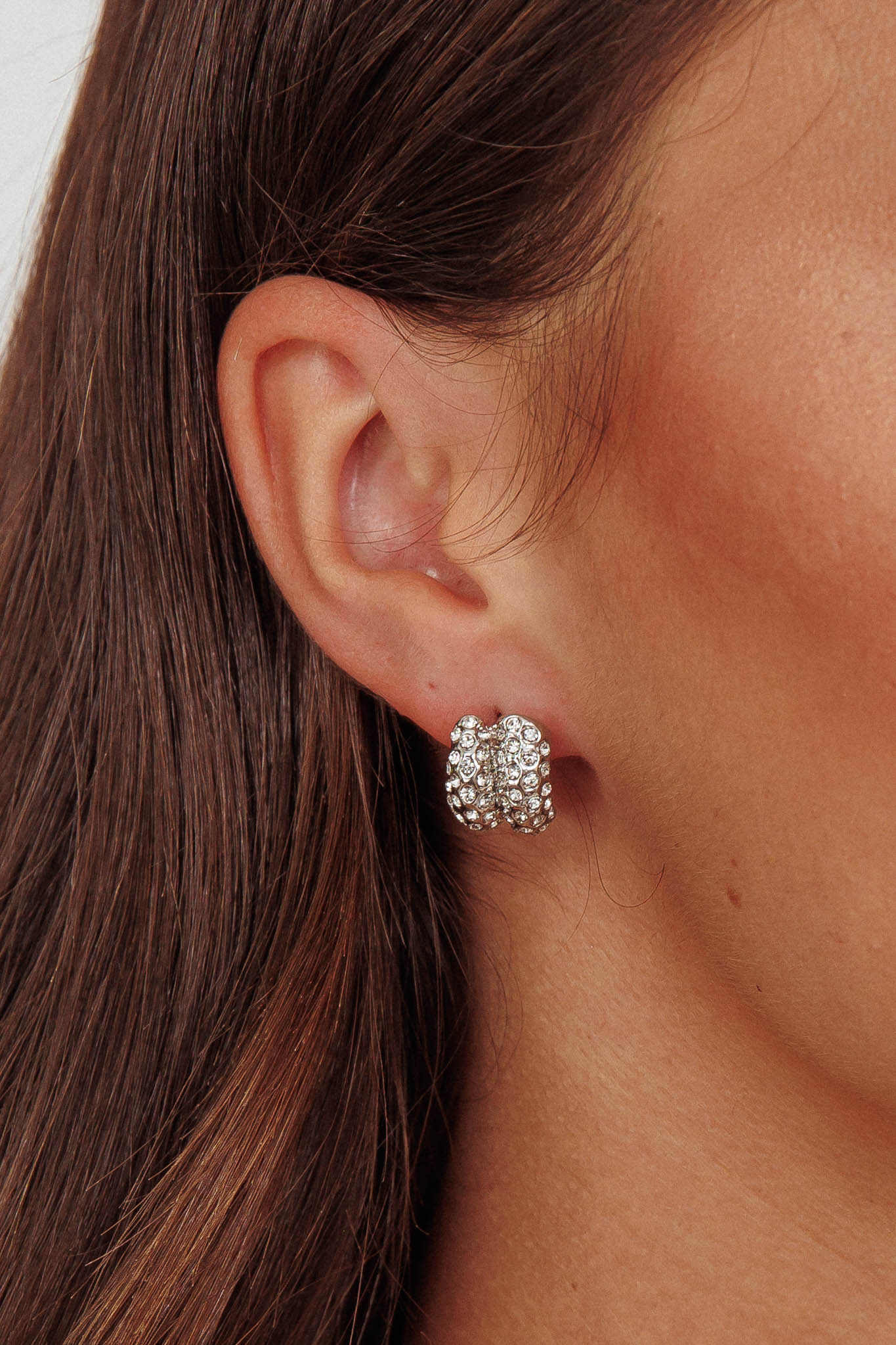 Orecchini Eliza Pave in argento con diamanti