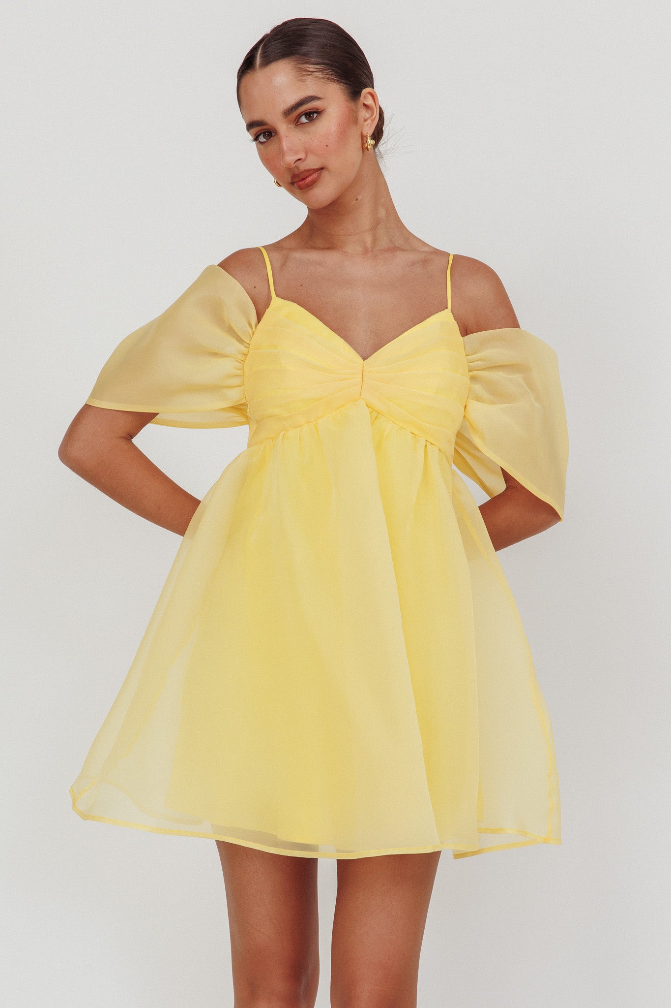 Little Liar Mini abito in organza giallo