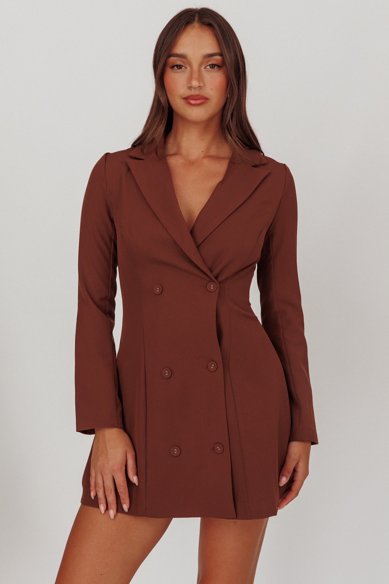 Mini abito doppiopetto Austria color cioccolato