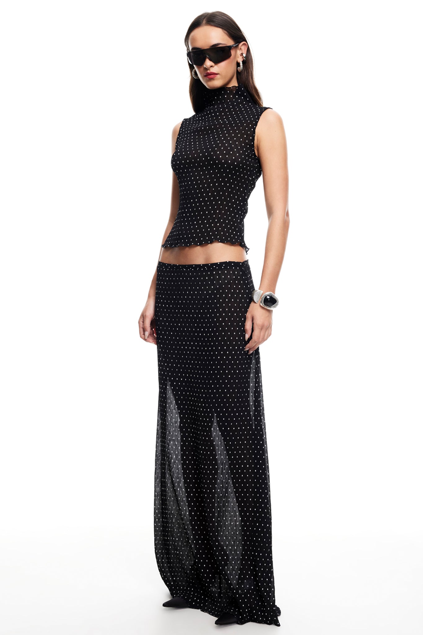 LIONESS Ford Top Onyx Polka