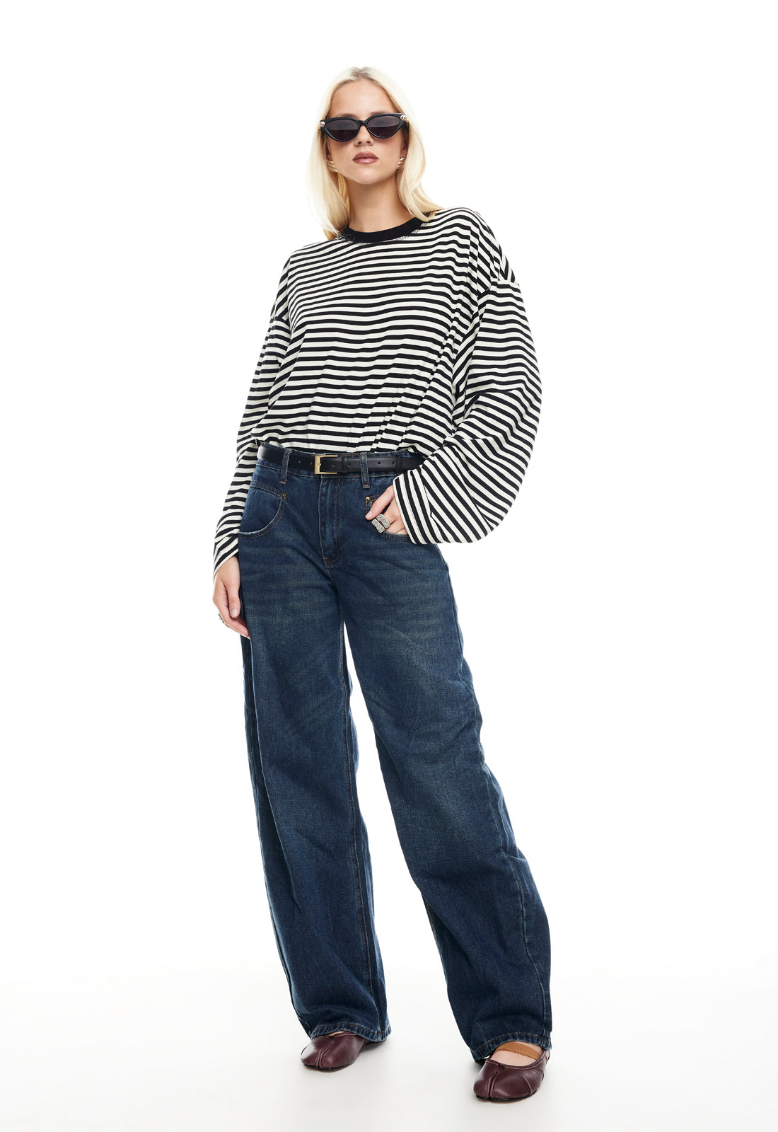 LIONESS Bloom Maniche lunghe Onyx Stripe