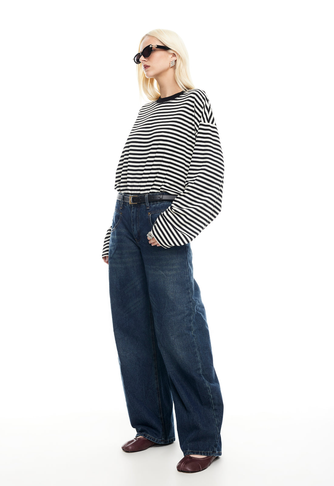 LIONESS Bloom Maniche lunghe Onyx Stripe