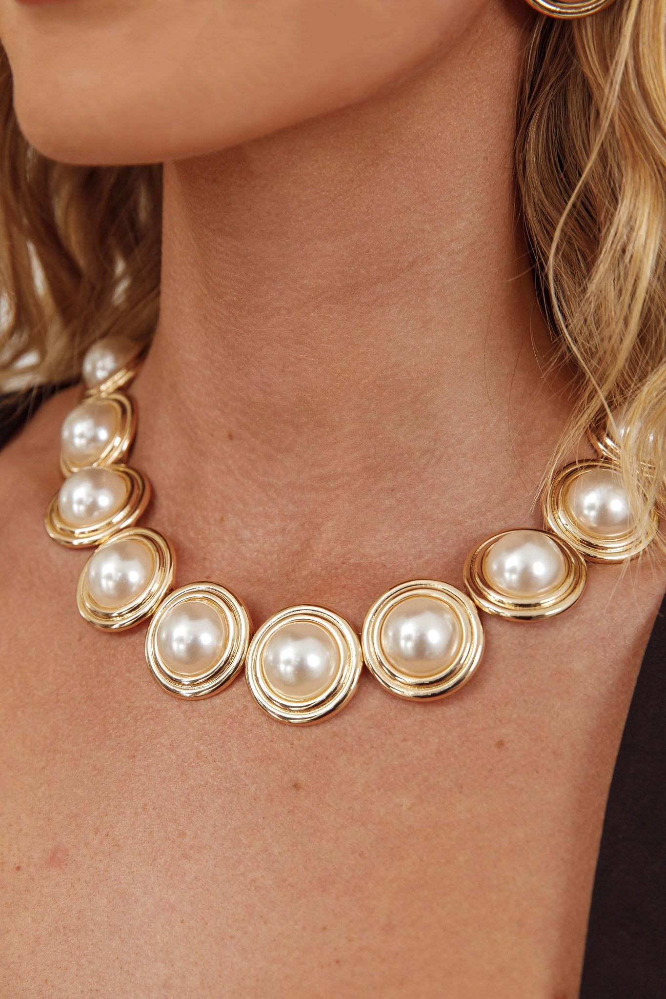 Collana Chelsea Pearl Circle Oro/Perla