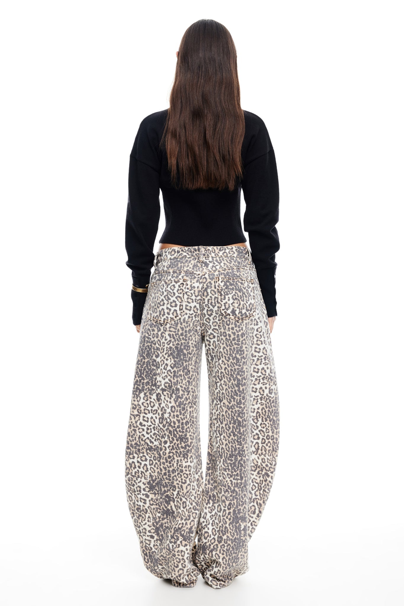 Jeans a ferro di cavallo LIONESS Leopard Fade