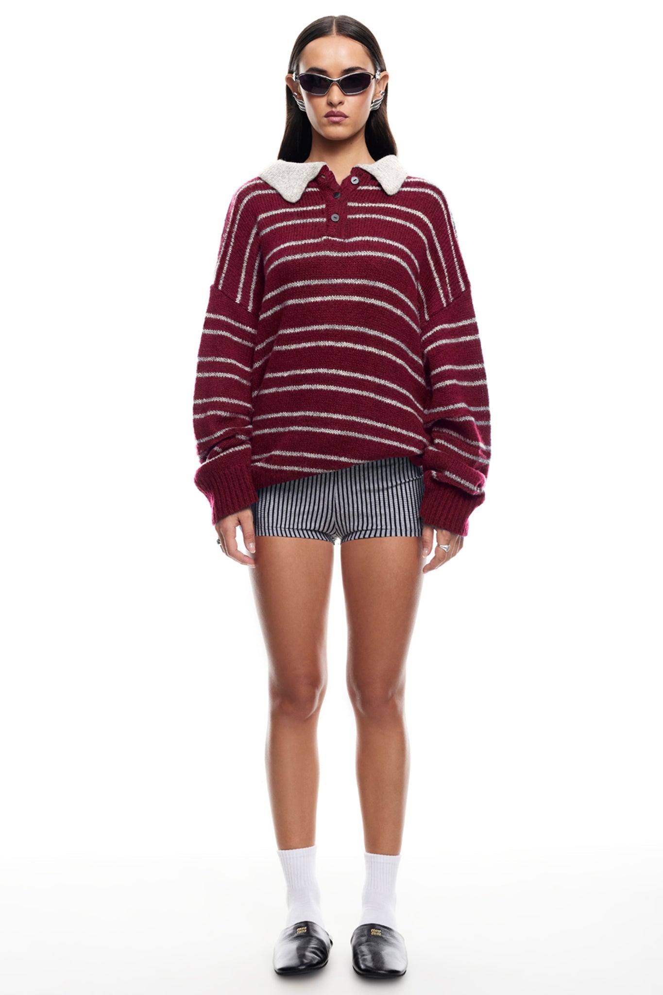 Maglione in jersey LIONESS Rising Sun color cremisi