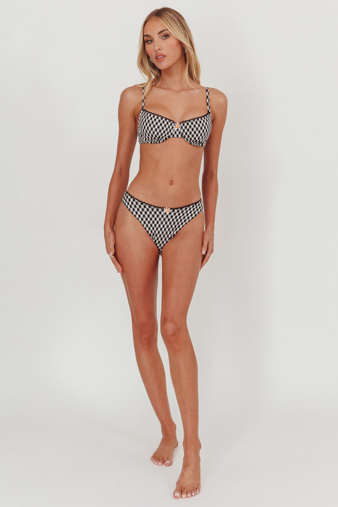 Reggiseno bikini allegro con ferretto a quadretti