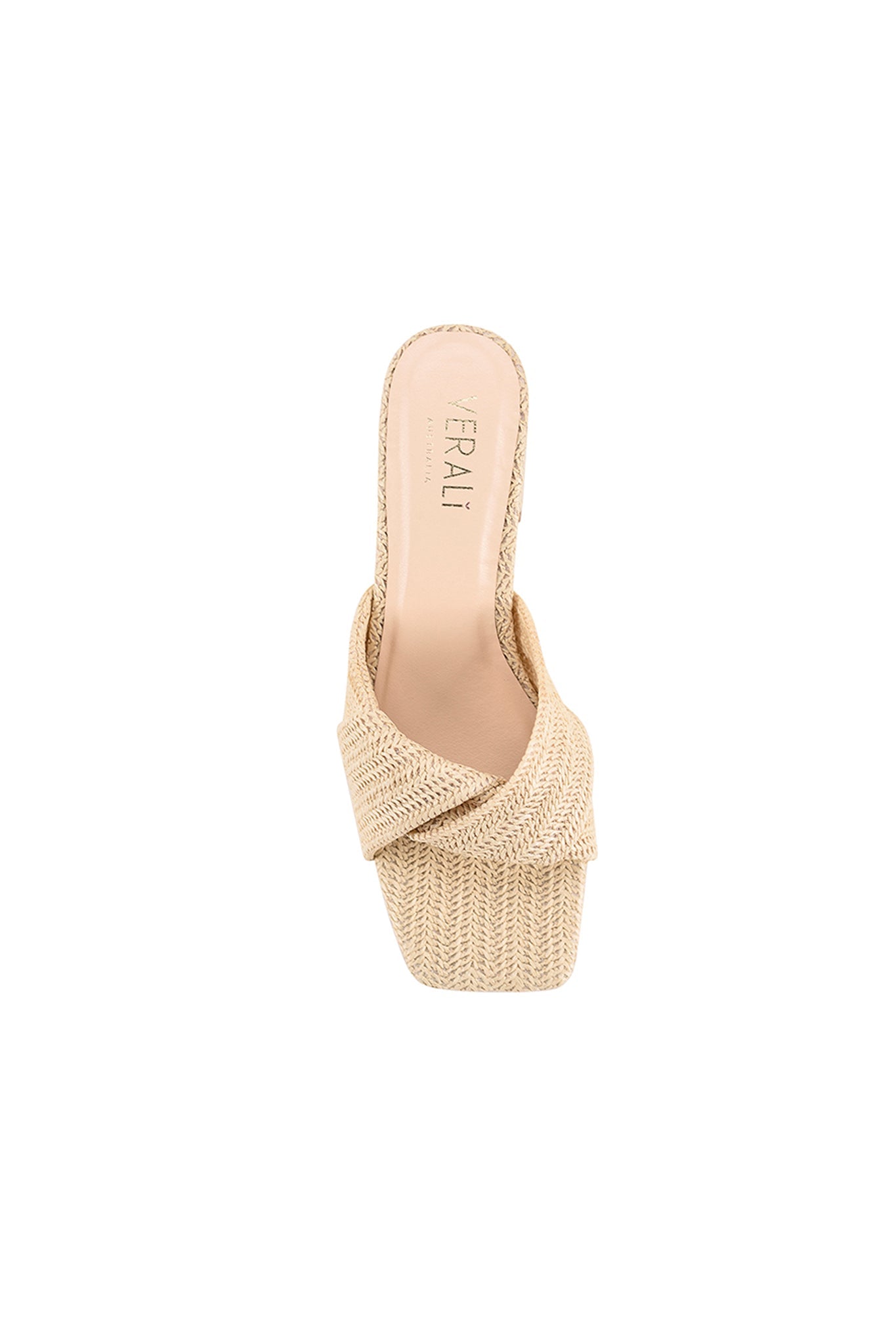 VERALi Stella Mules con tacco a blocco in rafia naturale