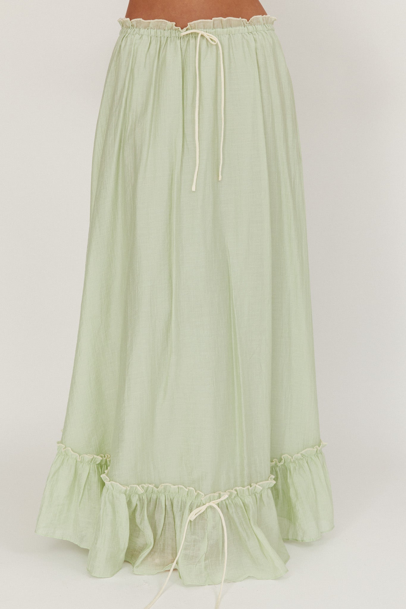 Gonna lunga overlock con dettaglio annodato Maidens Sage