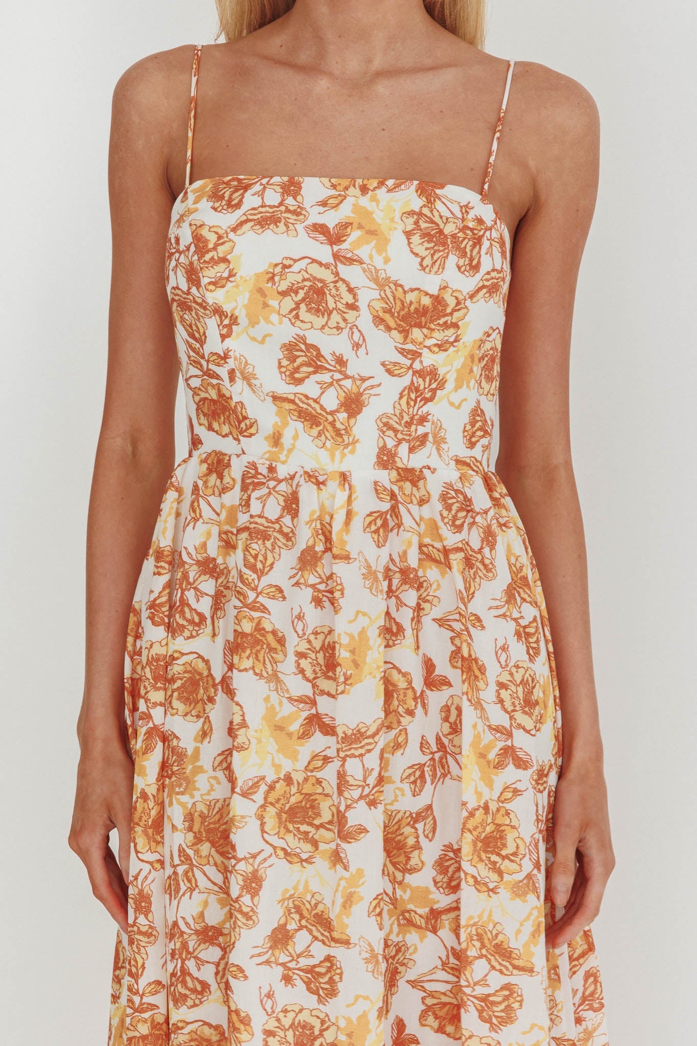 Wild Card Cami Strap Maxi Dress Floreale Giallo