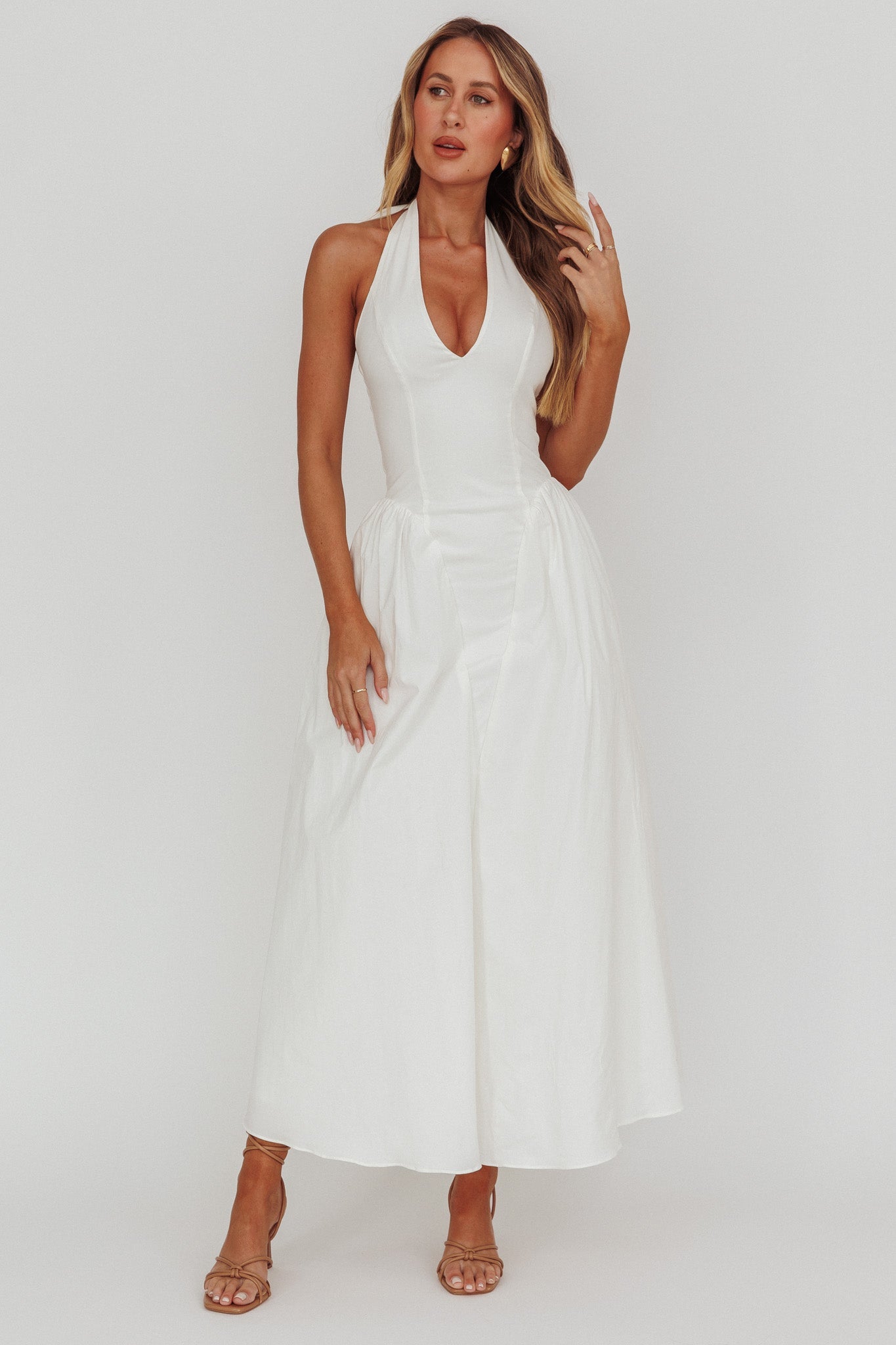 Abito con scollo all'americana El Corazon Crema