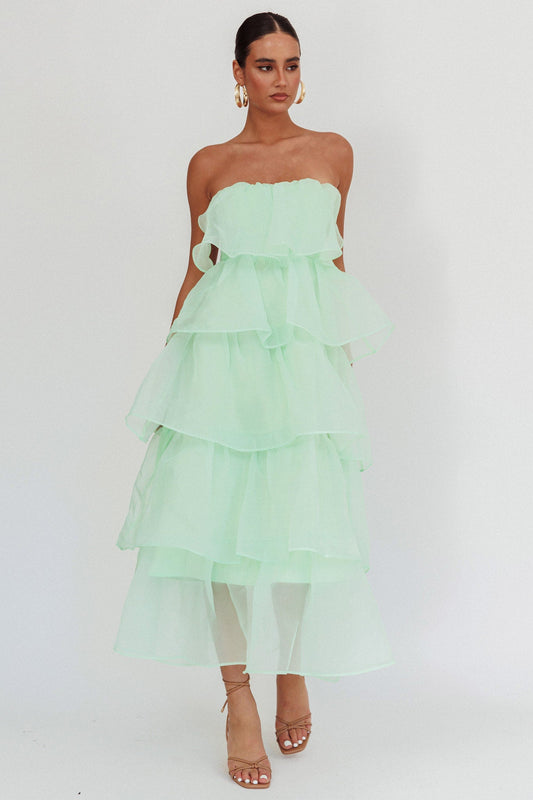 Abito midi a strati Behati menta