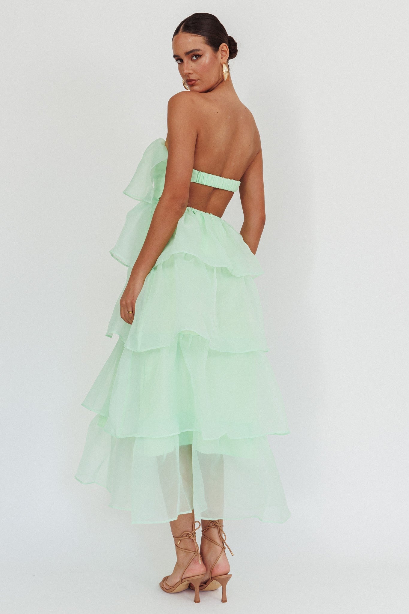 Abito midi a strati Behati menta