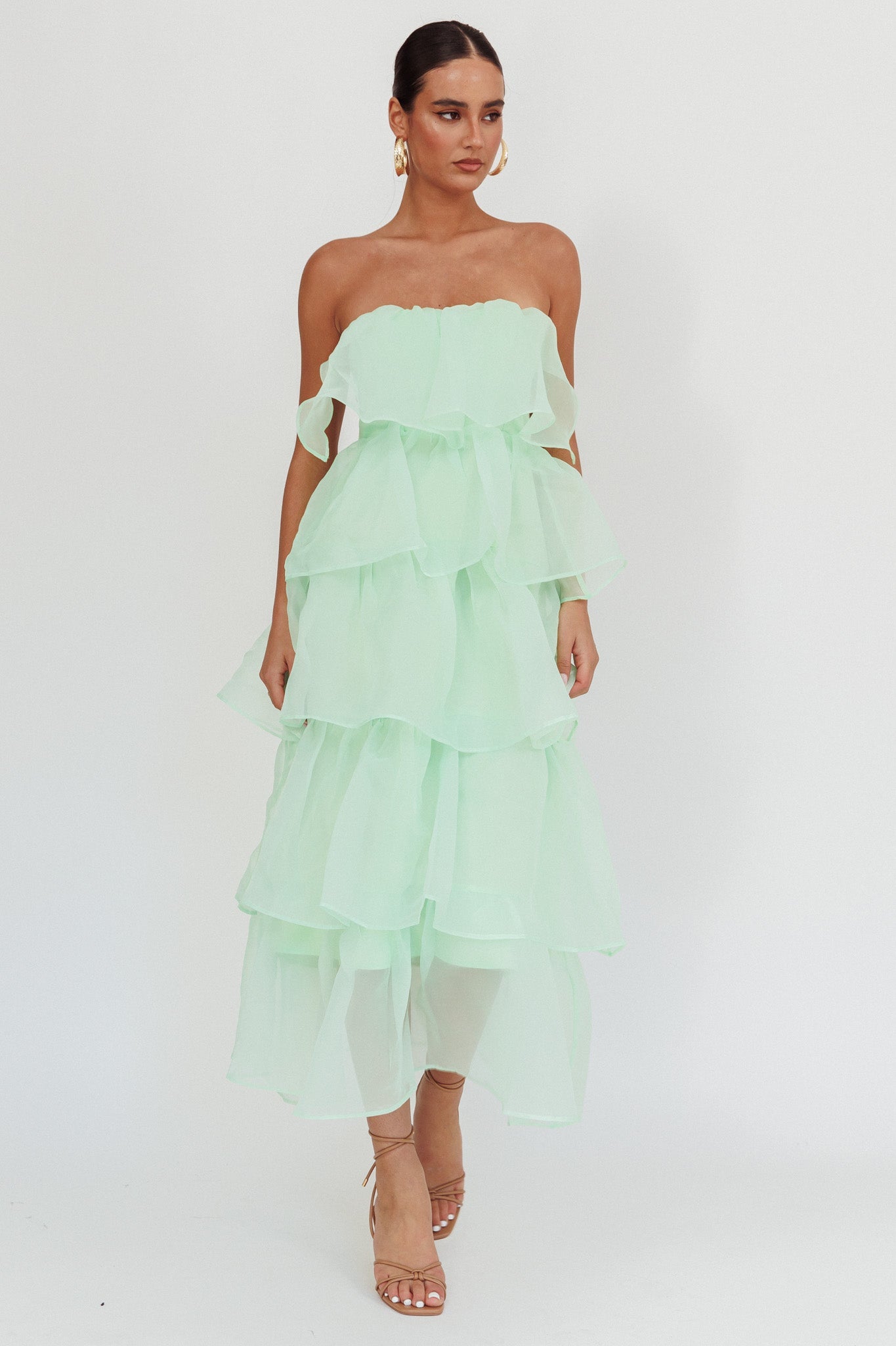 Abito midi a strati Behati menta