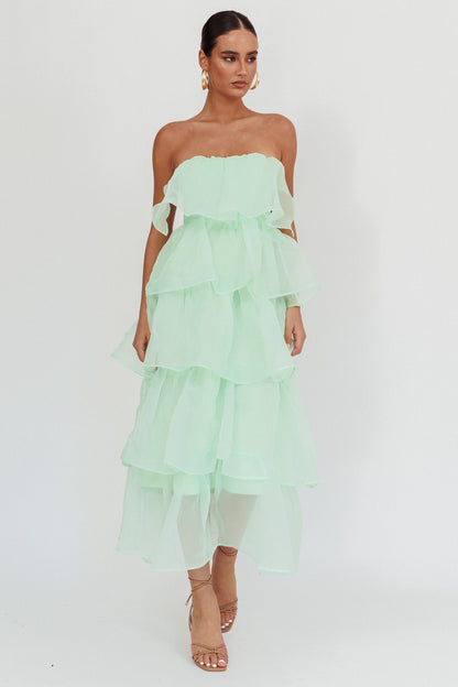 Abito midi a strati Behati menta