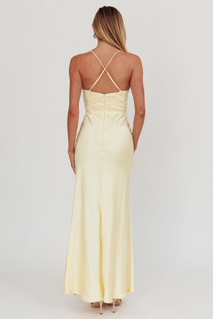 Abito lungo con bordi in pizzo Summer Of Love Limone