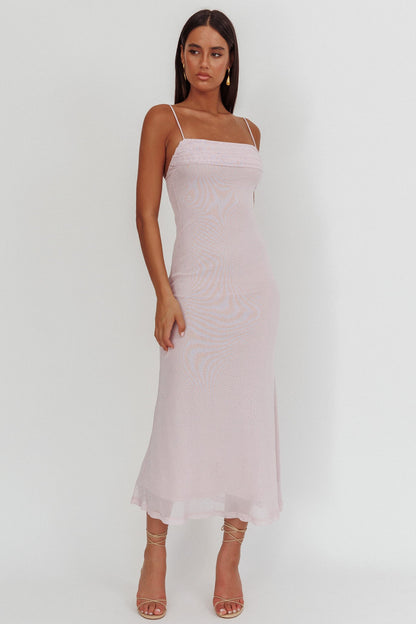 Abito lungo con sovrapposizione di strass Days Ahead Lilla