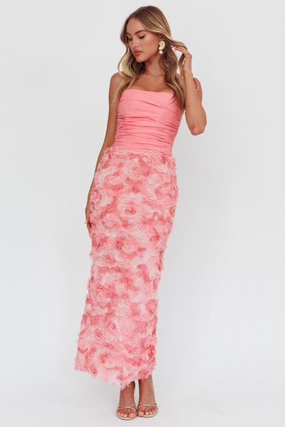 Abito lungo con stampa floreale Love &amp; Honor rosa