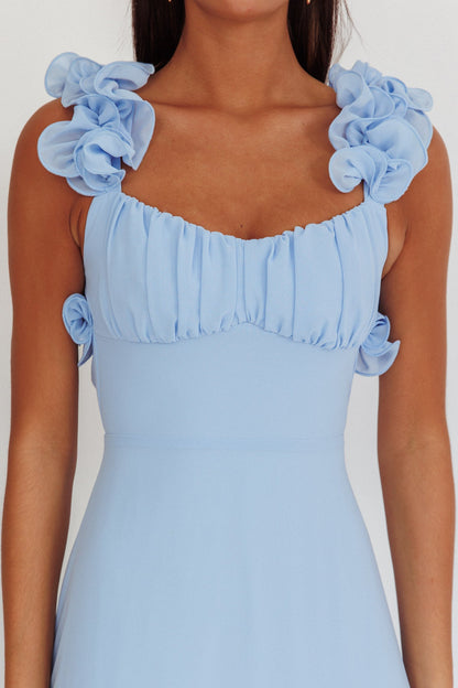Eloquent Maxi Dress con lacci sul retro, blu