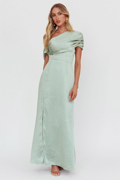 Bellissima Abito lungo con spalle asimmetriche Sage