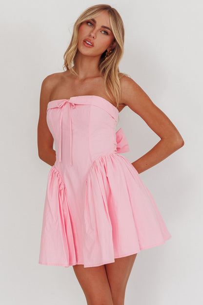 Mini abito rosa con fiocco sulla schiena per bambine Angel