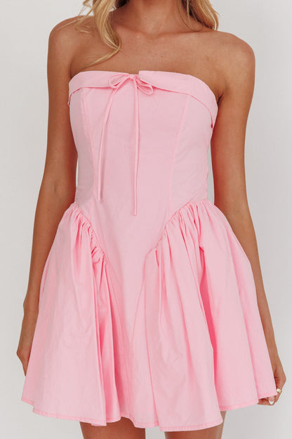 Mini abito rosa con fiocco sulla schiena per bambine Angel