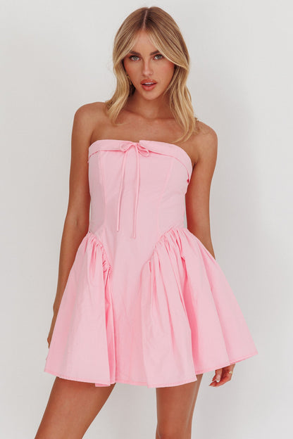 Mini abito rosa con fiocco sulla schiena per bambine Angel
