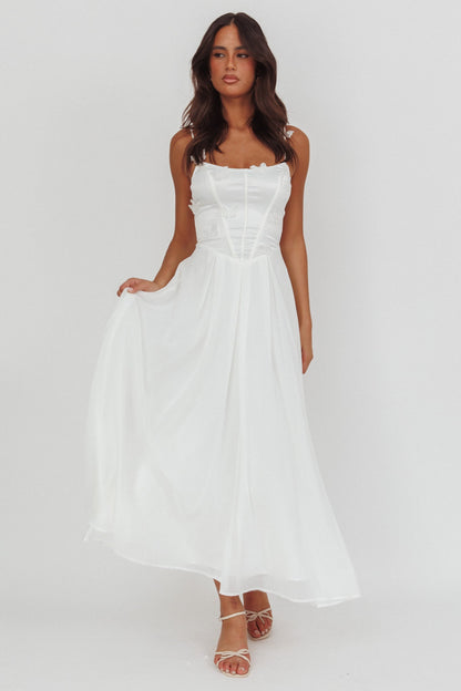 Abito Lora Cami Strap Butterfly bianco