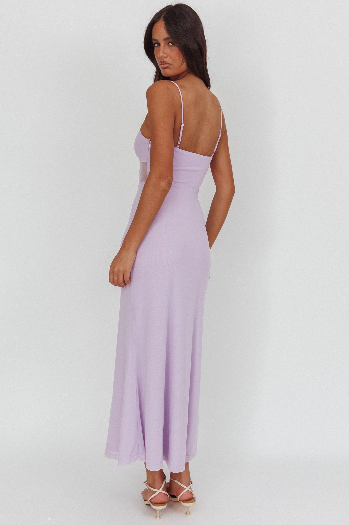 Such A Libra Sheer Bodice Maxi Dress Lilla