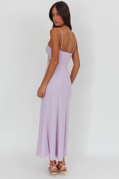 Such A Libra Sheer Bodice Maxi Dress Lilla