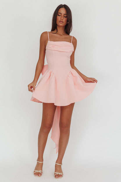 Mini abito oversize con fiocco posteriore Wilder rosa