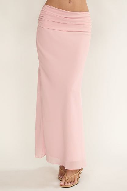 Gonna lunga con vita arricciata Serrita Blush