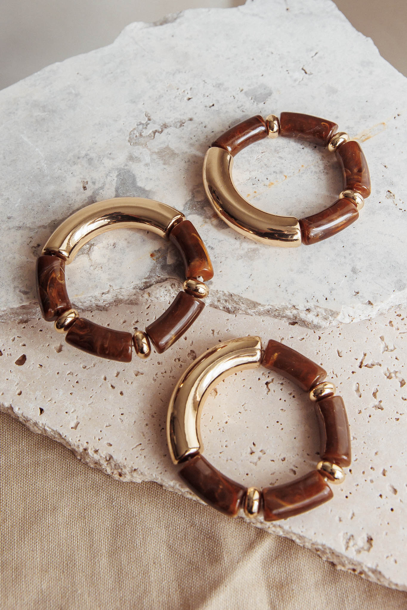 Braccialetti in resina Zena Oro/Cioccolato