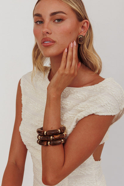 Braccialetti in resina Zena Oro/Cioccolato
