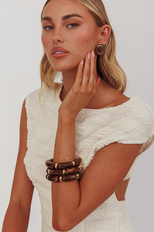 Braccialetti in resina Zena Oro/Cioccolato