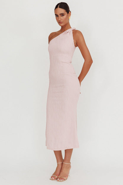 Abito midi monospalla intrecciato Lingering Love Blush
