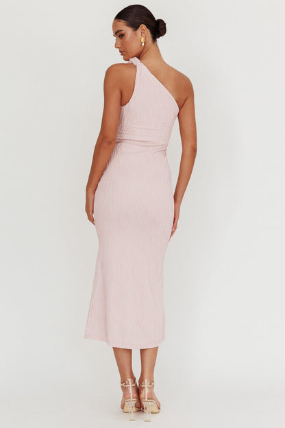 Abito midi monospalla intrecciato Lingering Love Blush