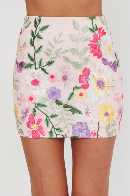 Minigonna jacquard High Street floreale multicolore