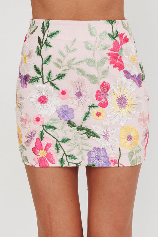 Minigonna jacquard High Street floreale multicolore