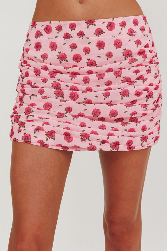 Minigonna arricciata Charise Roses Pink